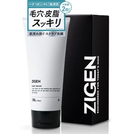 ZIGEN Men's Face Wash, 7.1 oz (200 g), Approx. 4 - 6 Months Supply, Acne, Pores, Blackheads, Sebum Stains, Rough Skin, Scrub, No Whisk Required, Sensitive Skin, Hypoallergenic