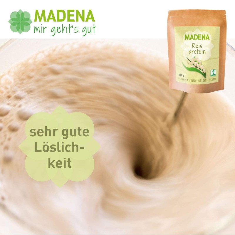 MADENA Rice protein, 87% protein content, 1 kg vegan protein,
