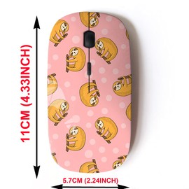 CJCBROES 2.4G Wireless Mouse with Cute Pattern Design for All Laptops and Desktops with Nano Receiver - Cute Sloth