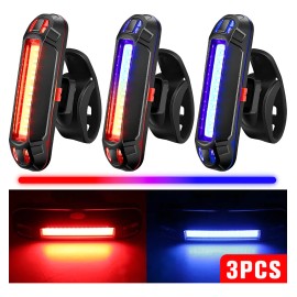 3pz Estrobo Para Bicicleta 5 Modos Luces Usb Recargable Led