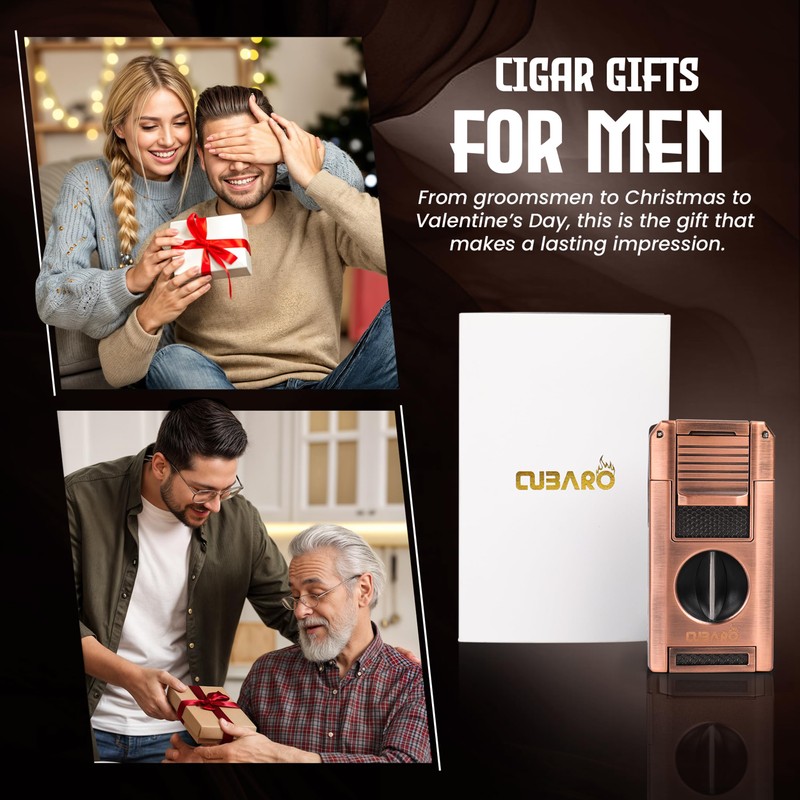 CUBARO Cigar Lighter with V Cutter, Punch, Draw Tool –
