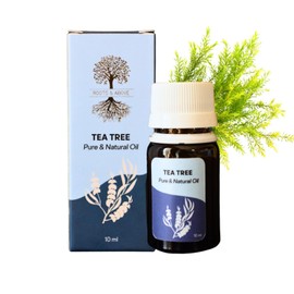Roots & Above Pure Tea Tree Essential Oil 0.33 Oz - Cold-Pressed Lightweight Natural Oils for Skin, Hair, Self-Care, Massage and DIY Uses