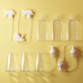 Clean Revolution Reusable Packaging Kit | Plastic Trigger Spray Bottles + Foaming Hand Soap Bottles (6 Bottles), Clear (CR-RPK-318315-EMPTY)