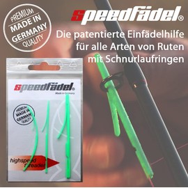 Speedfädel Fishing Line Threading Aid | Made in Germany | Extra Fast Threading Through the Rod Rings (Set of 3 Green Fluorescent)