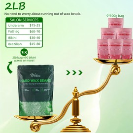 Hard Wax Beads,1.2lb Wax Beads for Hair Removal, Sensitive Skin with Pure Aloe Vera, For Face, Eyebrow, Leg, Bikini, Back, Brazilian Waxing, Coarse Body Hair Specific for Women Men