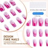 GlamRays Press on Nails Long Square False Nails Shiny Bright