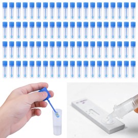 Pack of 100 Chair Sample Tubes with Spoon, Waste Tubes 15 ml, Faecal Sample Tubes for Dogs, Chair Tubes Examination Tubes Cats Dogs, Dog Waste Test Tubes for Pets for Testing