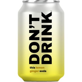 Don’t Drink - Lemon Ginger - Prebiotic Soda - Electrolytes, 100% Vitamin C, Turmeric - 12 fl oz Cans, Pack of 12