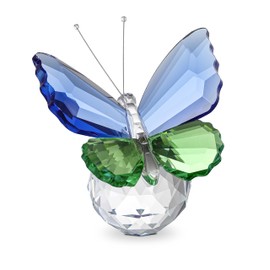 LONGSHENG - SINCE 2001 - Crystal Butterfly Figurine with Ball Base Crystals Flying Blue Green Butterflies Collectibles Figurines for Home Wedding Decor