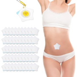 50pcs Castor Oil Patches, Breathable Non-Woven for Women, Portable Multi-Layer Anti-Leak Strong Adhesion Castor Oil Pack, 7cm/2.75in