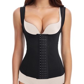 USEASY Waist Cincher Shapewear for Women Compression Waist Trainer Belly Band Spandex Shapewear for Women Black M