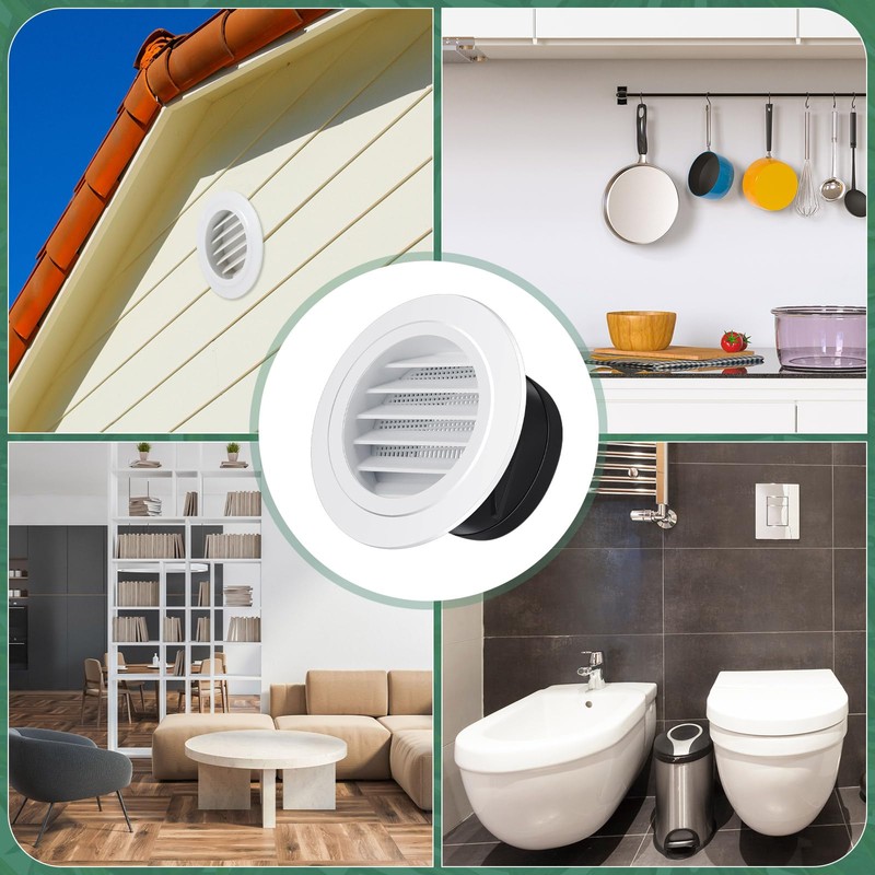 VIHOSE 2 Pcs 4 Inch Soffit Vents Soffit ABS Exterior
