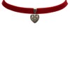 Alpenflüstern DHK209 Women’s Traditional Velvet Choker with Heart, Narrow, Tight-Fitting