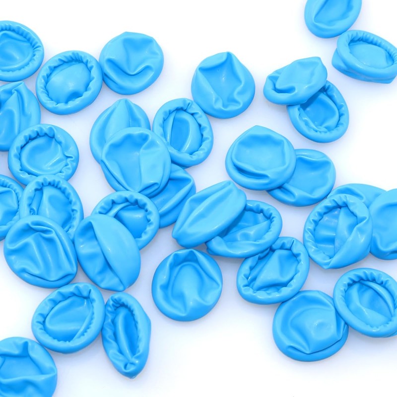Lind Kitchen 100PCS Blue Disposable Nitrile Finger Cots Nitrile Rubber
