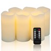 H-BLOSSOM Flameless Candles Battery Operated Real Wax Pillar LED Candles