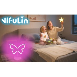 VIFULIN Pink Butterfly Neon Sign - LED Neon Light for Girls Bedroom Decor, Butterfly Lamp Gifts for Teen, USB/Battery Operated Aesthetic Night Light with Base for Birthday Christmas Desk Table