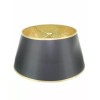 Upgradelights Glossy Black with Gold Lining 14 Inch Bouillotte Style