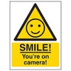 VSafety SMILE! You're on camera! Sign - 100mm x 150mm