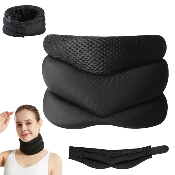 Deternuity Neck Brace, Neck Brace for Sleeping, Adjustable Soft Foam