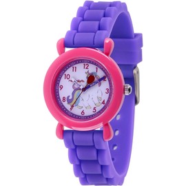 Ewatchfactory Red Balloon Unicorn Girls' Pink Plastic Time Teacher Watch,Purple Silicone Strap,WRB000140