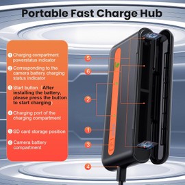 2 Packs 360 X3 Batteries with Charging Compartment, for Insta360 One X3 Battery Charger Box Fast Charge Hub Dual Battery Accessories Charging Station (360 X3 Battery)