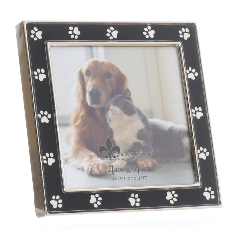 Lawrence Frames Metal and Black Enamel Paw Print Photo Frame