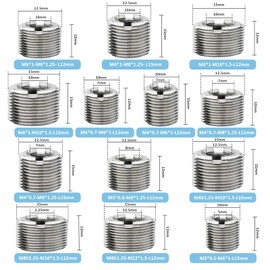 Pack of 10 Thread Insert M6 to M8 x 12 mm, Repair Tool Internal Thread Metric Stainless Steel Thread Insert Screw for Automobiles Steam Turbines Mechanical Devices
