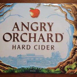 Angry Orchard Tin Metal Tacker Sign 12" x 18" Bar Man Cave Men