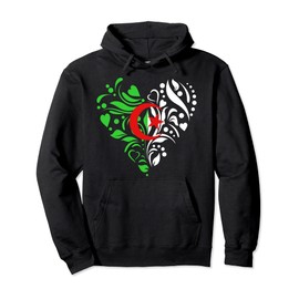 Love Algeria Art Design Heart Flag Pullover Hoodie