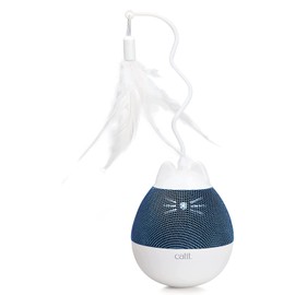 Catit Pixi Spinner Blue with Night Light Rotating Cat Treat Dispenser Electric Toy