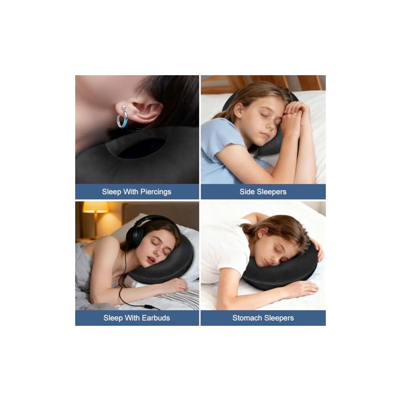 Piercing Pillow with Hole, Adjustable Piercing Pillow for Side Sleepers,