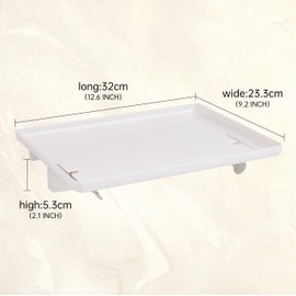 WUTONGPATH Bedside Shelf for Bed,Top Bunk Dorm Clip On Nightstand for College Dorm Loft Bed Accessories,Floating Side Table Tray,Clip On Nightstand Snack Organizer,White