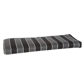 Sorra Home Indoor or Outdoor Sunbrella Bench Cushion with Corded Edges and Tie Backs, 40 in W x 17 in D, Peyton Granite