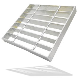 DuuMuut Galvanized Steel Drain Grate, 10x10 Outdoor Drain Cover, B Class Replacement Sewer Grate, Durable Heavy Duty Channel Grate, Sliver Square Drainage Grate for Driveway, Concrete, Yard