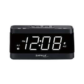 ZAPALA expert Alarm Clock Radio, 2 Alarms Large LED Display Digital FM Clock Radio with USB Charging Port, Adjustable Volume & Dimmer, Snooze for Deep Sleepers Kids