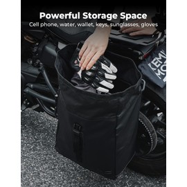KEMIMOTO Side Bag PU Leather with Bracket Motorcycle Left Side Solo Bags Compatible with Sportster S RH1250 2021 2022 2023