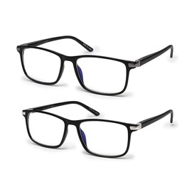 Vecien Blue Light Filter Glasses Computer Glasses PC Gaming Anti UV400 Women and Men Without Prescription Anti-Reflective, Black (2-packs, C2+C3)
