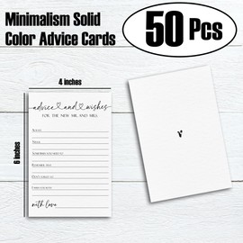 Vodbok 50 Pcs White Advice And Wishes Cards For The New Couples Mr And Mrs, Newlyweds, Bride And Groom, Wedding Advice Cards For The Engagement Party Decoration Bridal Shower Party - A03