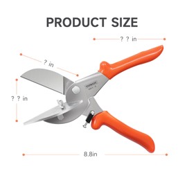 TOWOT Multi Angle Miter Shears, Angle Cutter Adjustable At 45 To 135 Degree With Safety Lock Miter Shears for Crafting, Plastic, PVC & Molding Trim, Angle Cutting Tool Including 2 Spare Blades