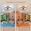 VOLISUN Fandelier Ceiling Fans with Lights and Remote, 15.7in Farmhouse