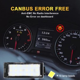 LED Number Plate Lighting | Number Plate Lighting LED Compatible with Renault Clio Kangoo Koleos Twingo | Built-in CANBus Resistor, No Error, 6000 K Ice White Light Replacement Lamp Plate