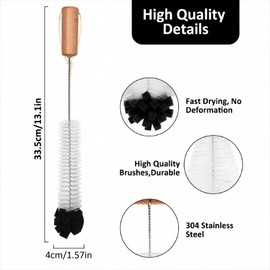 wokdsbl 2 Stück Flaschenbürste Set für Sodastream Glasflaschen und Duo Zubehör, Schwammbürste mit ergonomischem Griff für Babyflaschen, Karaffen, Trinkflaschen, Aluminiumflaschen