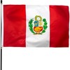 DANF Peru Flag 3x5 Ft Thick Polyester, Fade Resistant, Brass