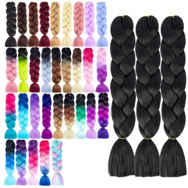 Kanekalon Jumbo Braiding Hair Extensions High Temperature Fiber Crochet Twist Braids 24inch 3pcs/lot (B45)