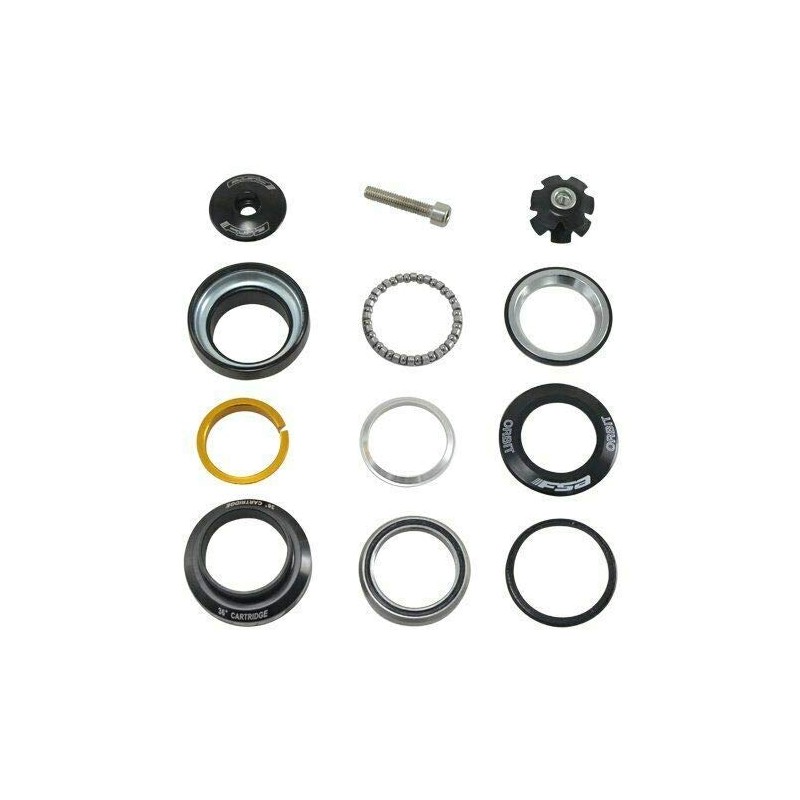 FSA NO.2N Orbit UF 1-1/8 Threadless Sealed Bearing Headset, Black,