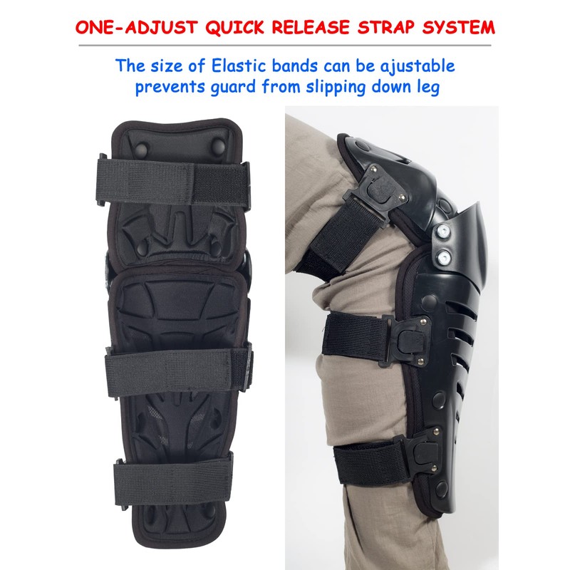 RIDBIKER Motorcycle Knee Shin Guards, Long Leg Protection Crash Proof