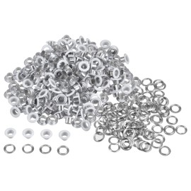 QUARKZMAN Set of 300 Eyelet Kit Metal Eyelets 4.5 mm 3/16 Inch Hole Tiny Eyelet with Washers for Shoes Clothing Belt Label Bag Fabric Leather DIY Project, White