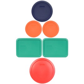 Pyrex (1) 7402-PC 6/7 Cup Red (2) 7210-PC 3 Cup Light Green (1) 7201-PC 4 Cup Blue (2) 7200-PC 2 Cup Orange Food Storage Lids