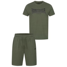 Lonsdale Men's Moy Tracksuit, Olive/Black