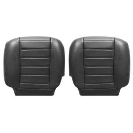 SecosAutoparts Driver & Passenger Bottom Leather Seat Cover Black Compatible with Hummer H2 2003 2004 2005 2006 2007